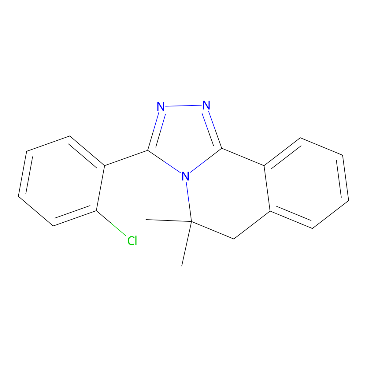3-(2-chlorophenyl)-5,5-dimethyl-6H-[1,2,4]triazolo[3,4-a]isoquinoline molecular structure, CAS 301352-48-7