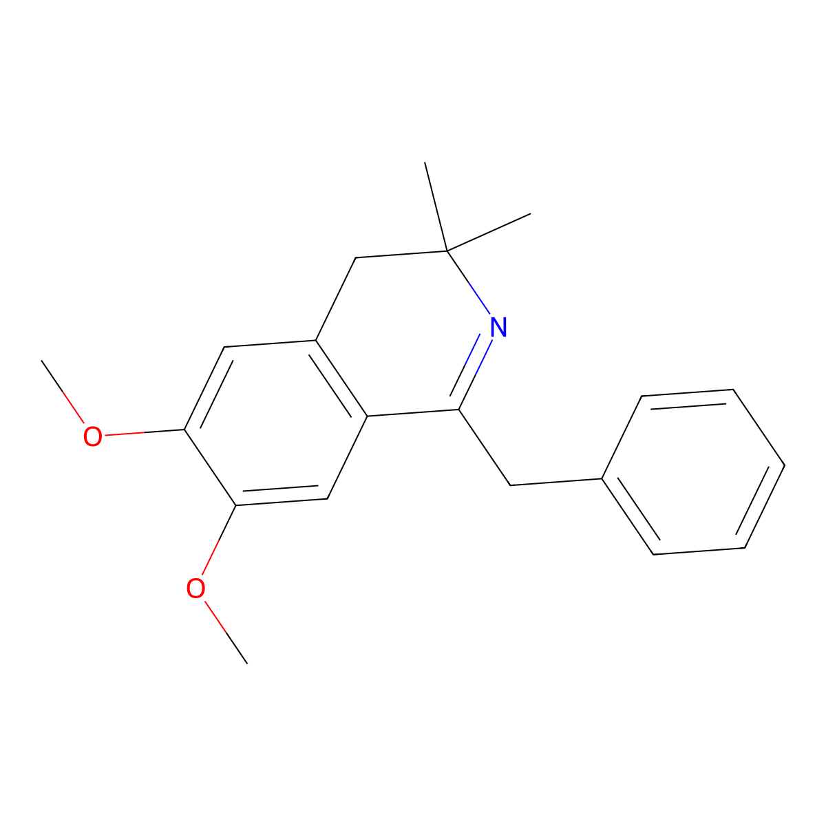 1-Benzyl-6,7-dimethoxy-3,3-dimethyl-3,4-dihydro-isoquinoline molecular structure, CAS 301352-56-7