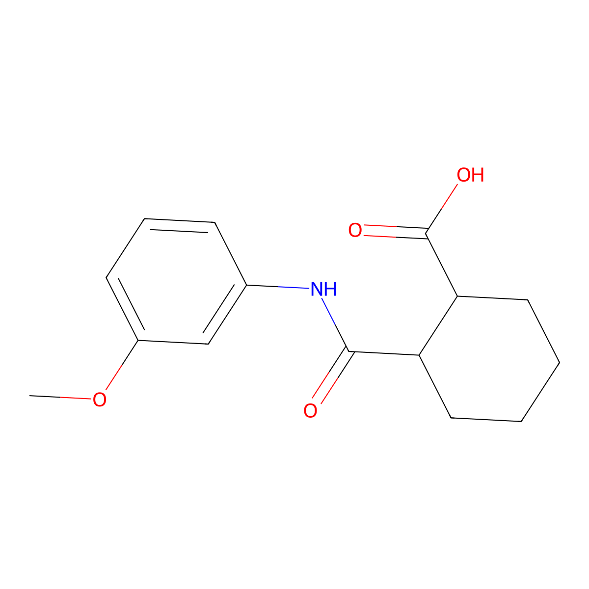 2-(3-Methoxyphenylcarbamoyl)-cyclohexanecarboxylic acid molecular structure, CAS 301352-85-2