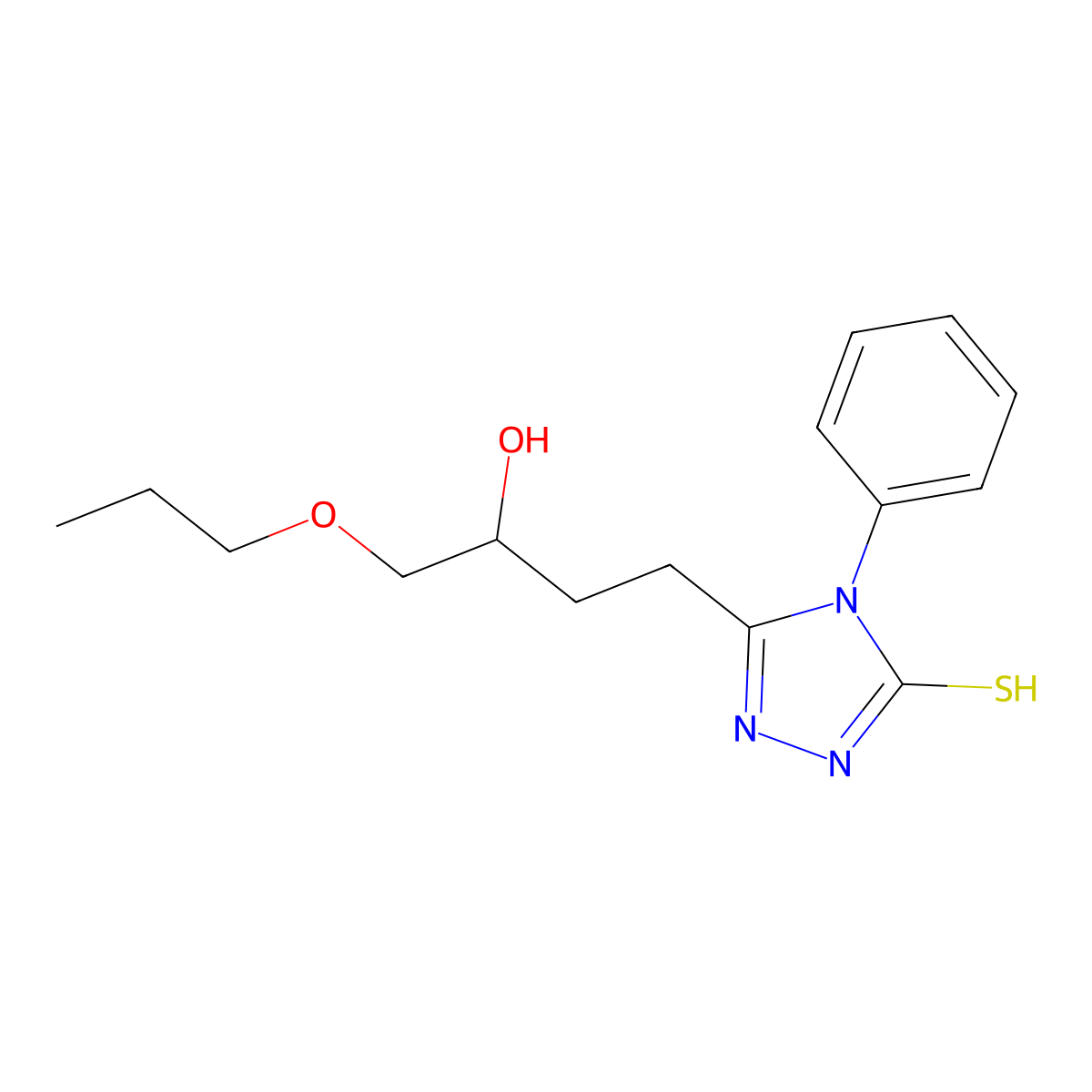 3-(3-hydroxy-4-propoxybutyl)-4-phenyl-1H-1,2,4-triazole-5-thione molecular structure, CAS 301353-07-1
