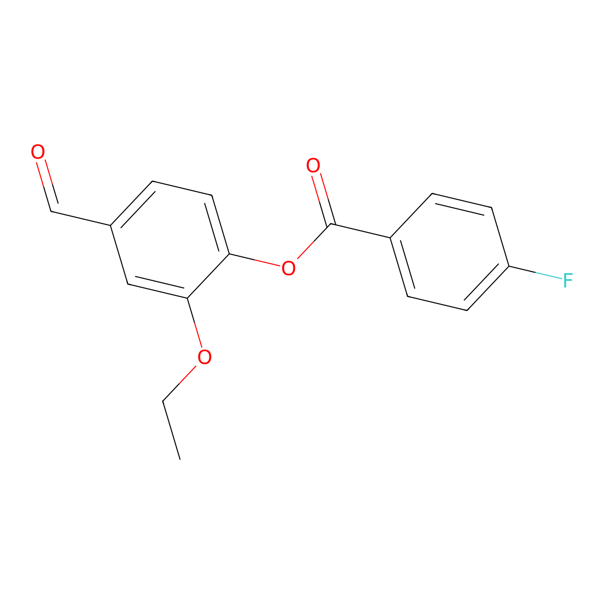 2-Ethoxy-4-formylphenyl 4-fluorobenzoate molecular structure, CAS 301353-33-3
