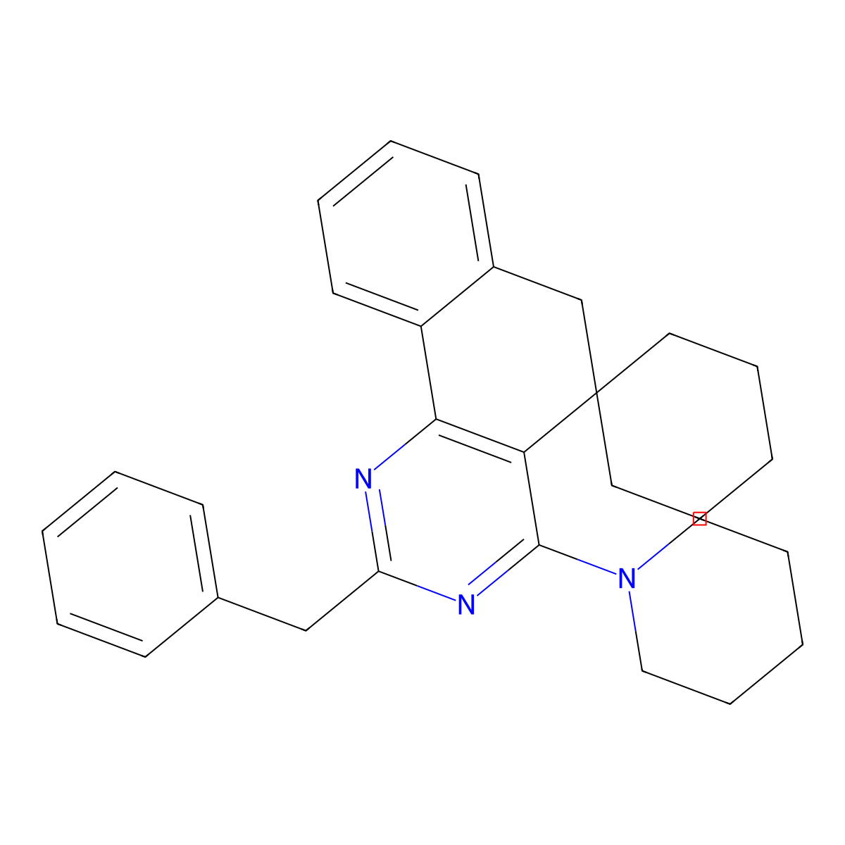 2-benzyl-4-piperidin-1-ylspiro[6H-benzo[h]quinazoline-5,1'-cyclohexane] molecular structure, CAS 301353-40-2