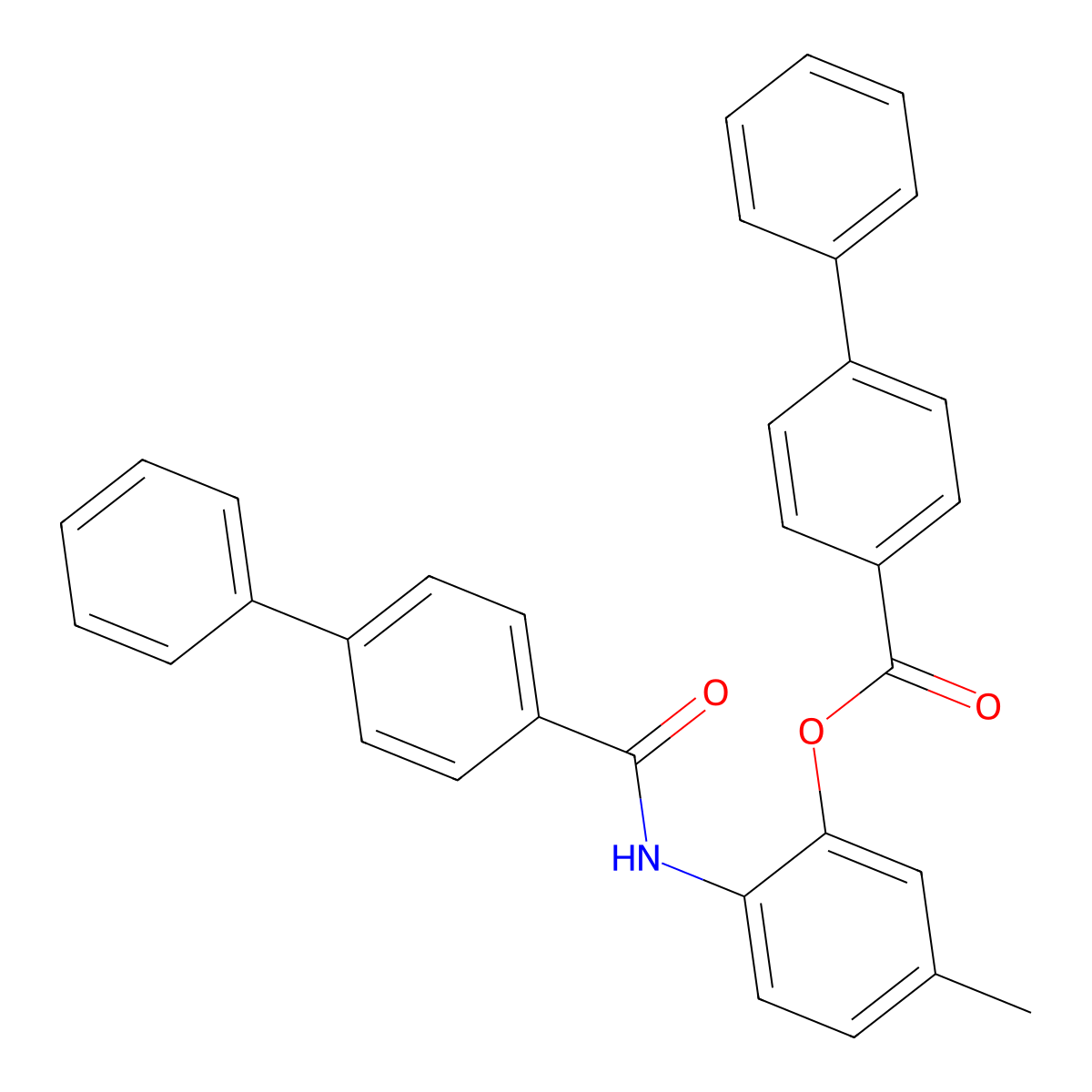 [5-Methyl-2-[(4-phenylbenzoyl)amino]phenyl] 4-phenylbenzoate molecular structure, CAS 301353-73-1