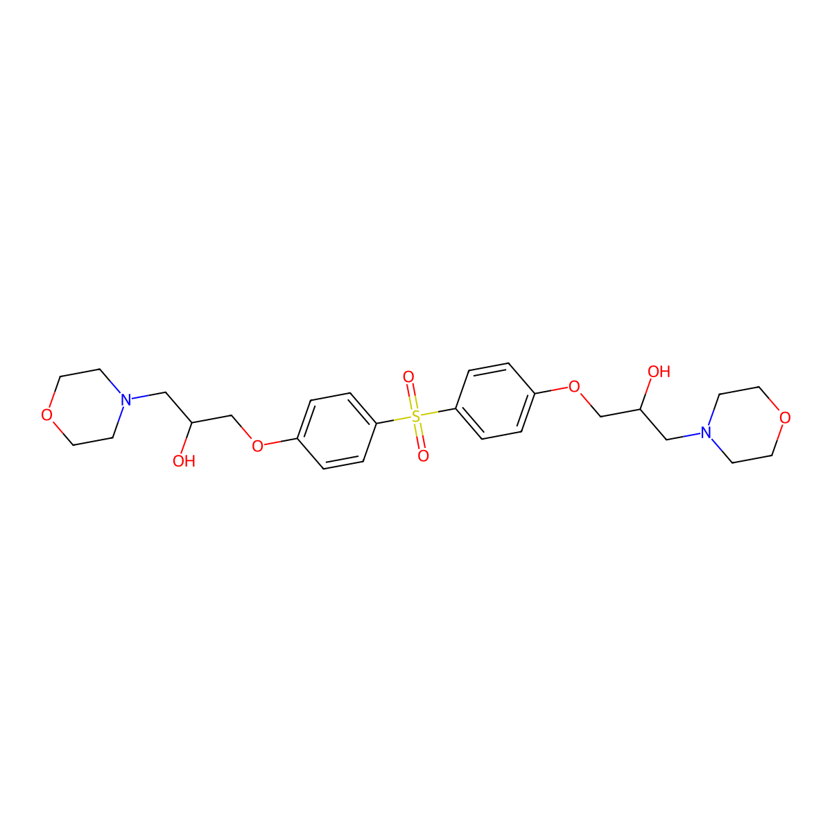 3,3'-[Sulfonylbis(benzene-4,1-diyloxy)]bis[1-(morpholin-4-yl)propan-2-ol] molecular structure, CAS 301353-93-5