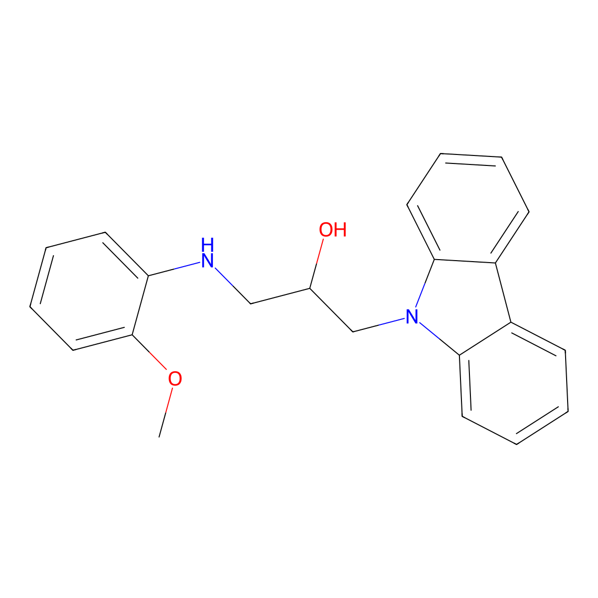 1-Carbazol-9-yl-3-(2-methoxy-phenylamino)-propan-2-ol molecular structure, CAS 301353-95-7