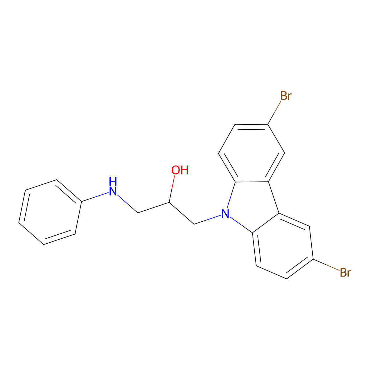 3,6-Dibromo-alpha-[(phenylamino)methyl]-9H-carbazole-9-ethanol molecular structure, CAS 301353-96-8