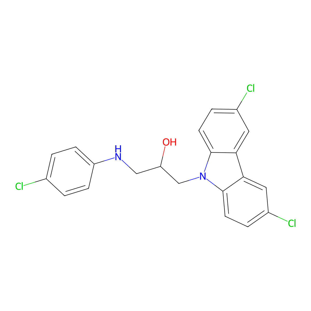 1-((4-chlorophenyl)amino)-3-(3,6-dichloro-9H-carbazol-9-yl)propan-2-ol molecular structure, CAS 301353-99-1