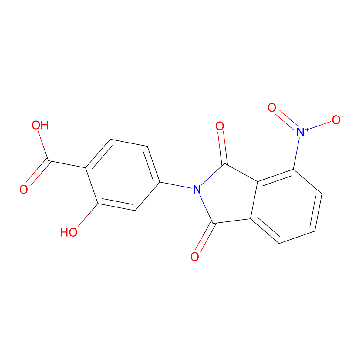 2-Hydroxy-4-(4-nitro-1,3-dioxoisoindol-2-yl)benzoic acid molecular structure, CAS 301354-02-9