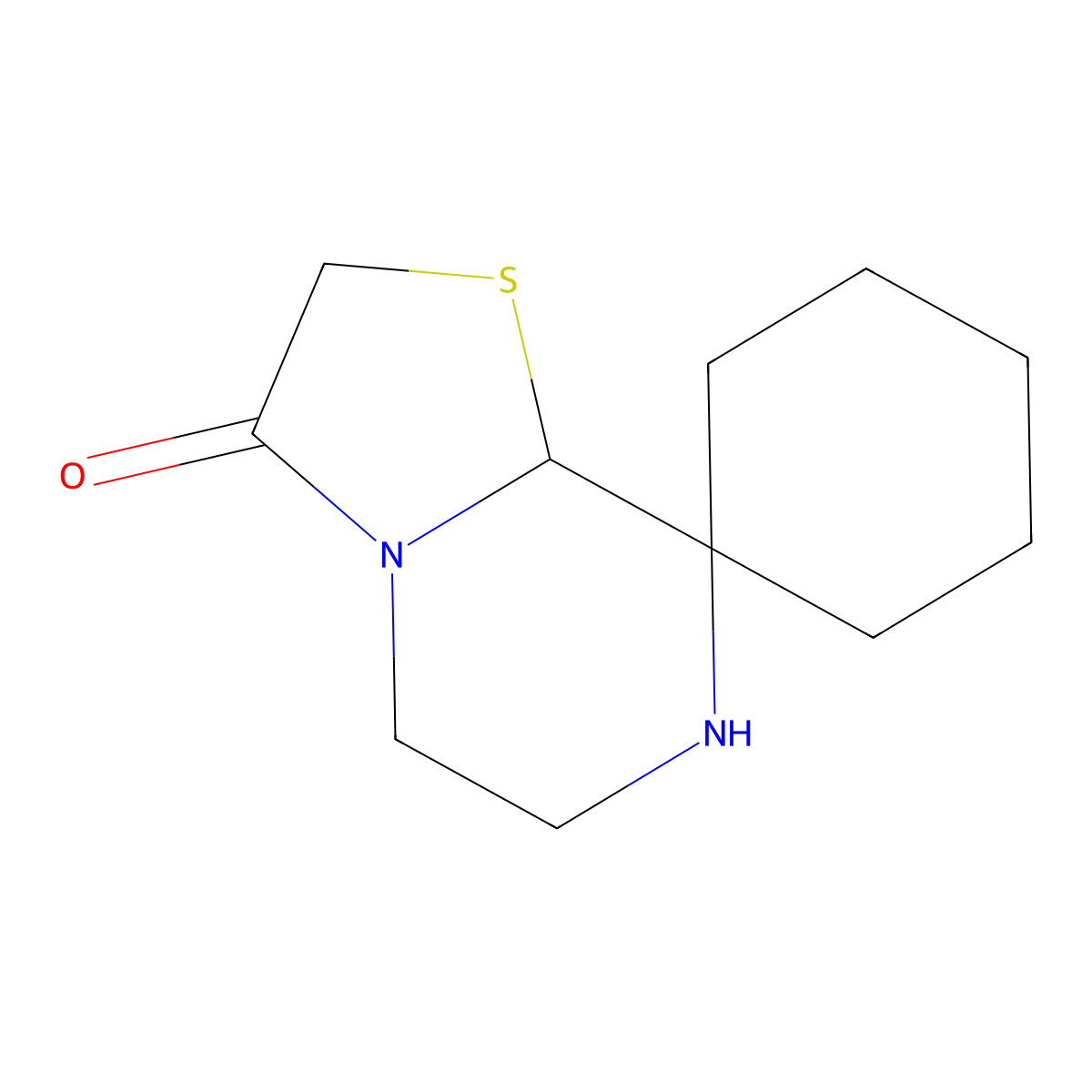 Spiro[5,6,7,8a-tetrahydro-[1,3]thiazolo[3,2-a]pyrazine-8,1'-cyclohexane]-3-one molecular structure, CAS 301354-50-7