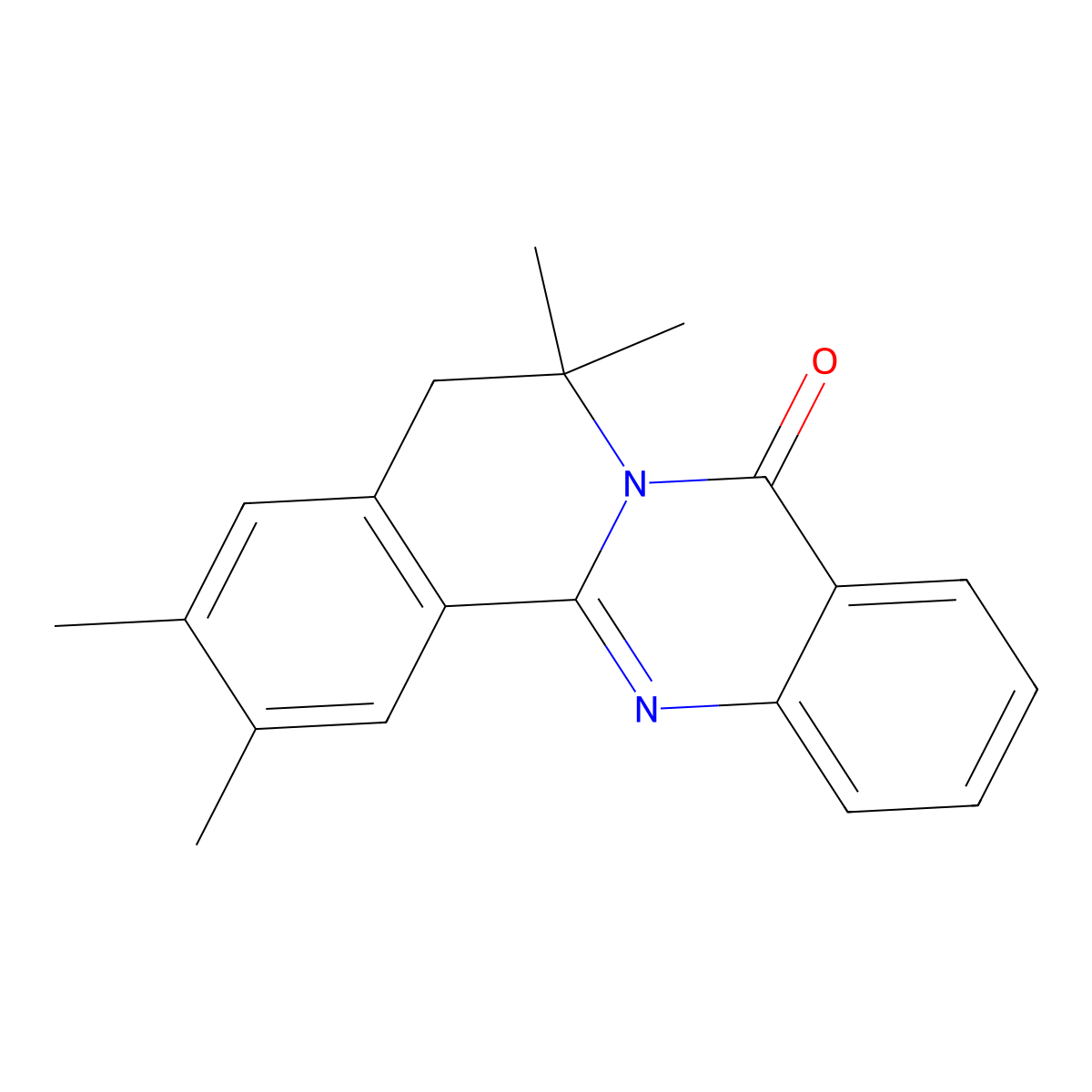 2,3,6,6-tetramethyl-5H-isoquinolino[1,2-b]quinazolin-8-one molecular structure, CAS 301354-63-2