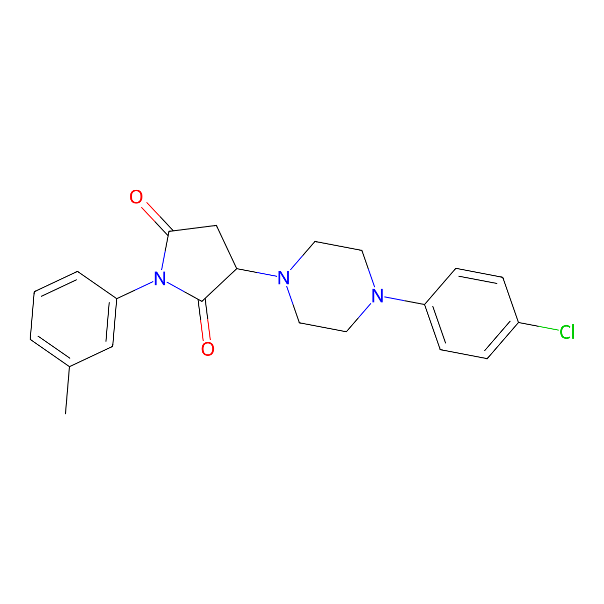 3-[4-(4-Chlorophenyl)piperazin-1-yl]-1-(3-methylphenyl)pyrrolidine-2,5-dione molecular structure, CAS 301354-72-3