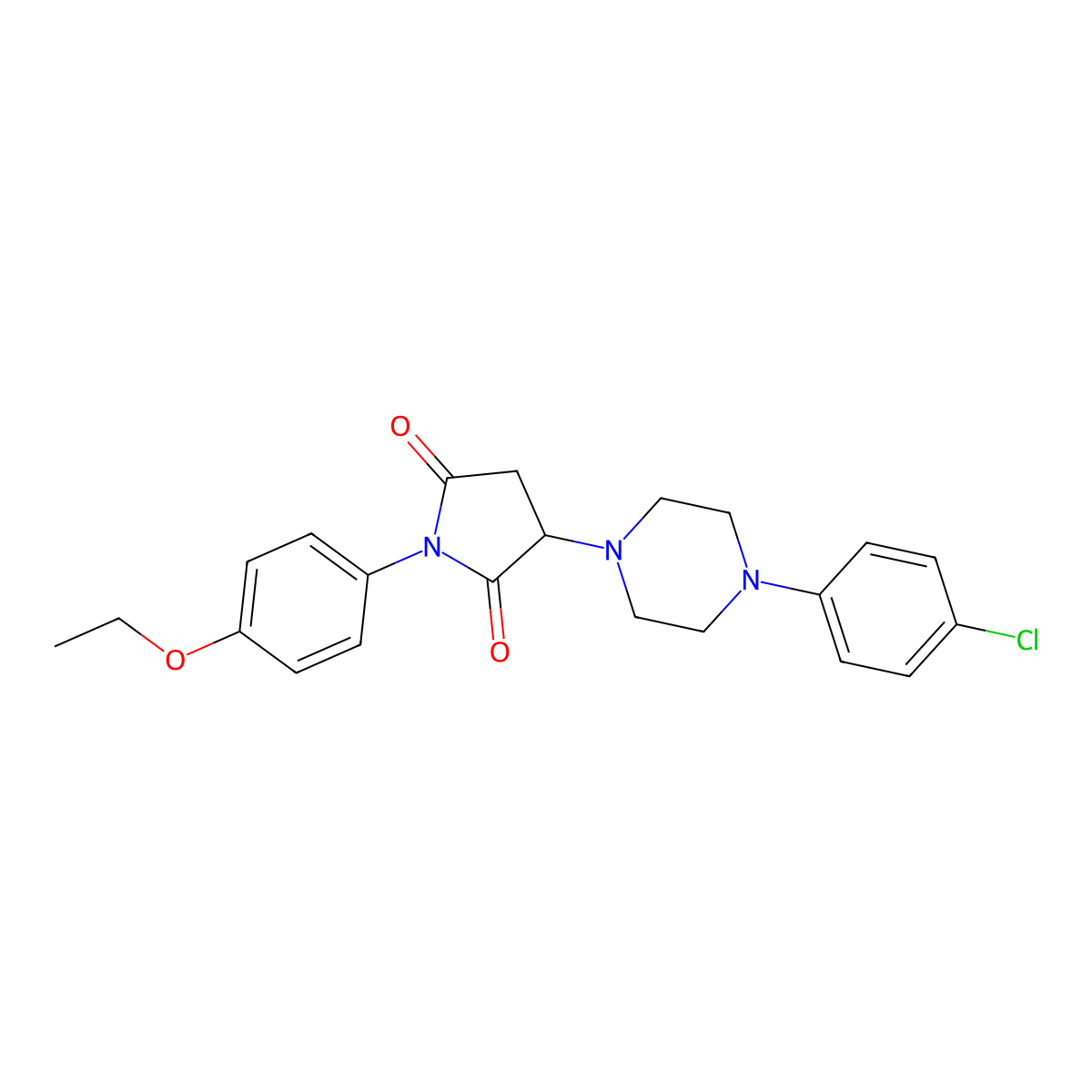 3-[4-(4-Chlorophenyl)piperazin-1-yl]-1-(4-ethoxyphenyl)pyrrolidine-2,5-dione molecular structure, CAS 301354-73-4