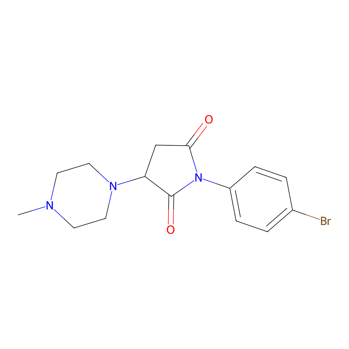 1-(4-Bromophenyl)-3-(4-methylpiperazin-1-yl)pyrrolidine-2,5-dione molecular structure, CAS 301354-74-5