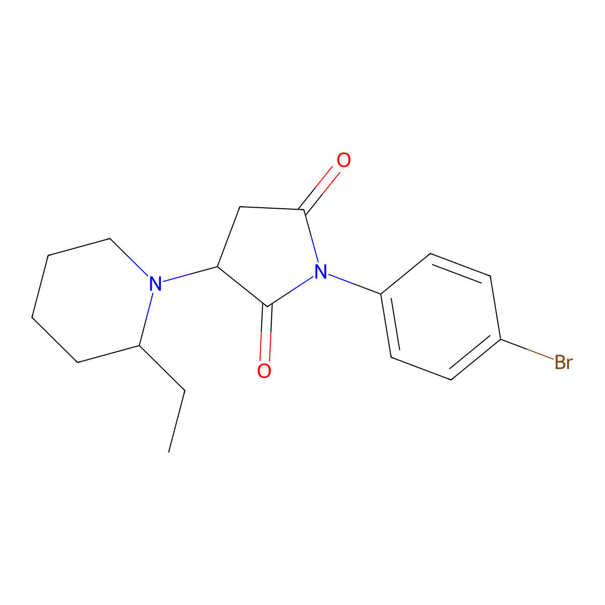 1-(4-Bromophenyl)-3-(2-ethylpiperidin-1-yl)pyrrolidine-2,5-dione molecular structure, CAS 301354-76-7