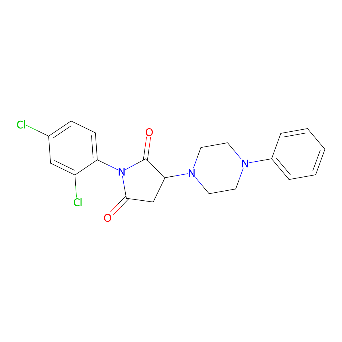 1-(2,4-Dichlorophenyl)-3-(4-phenylpiperazin-1-yl)pyrrolidine-2,5-dione molecular structure, CAS 301354-77-8