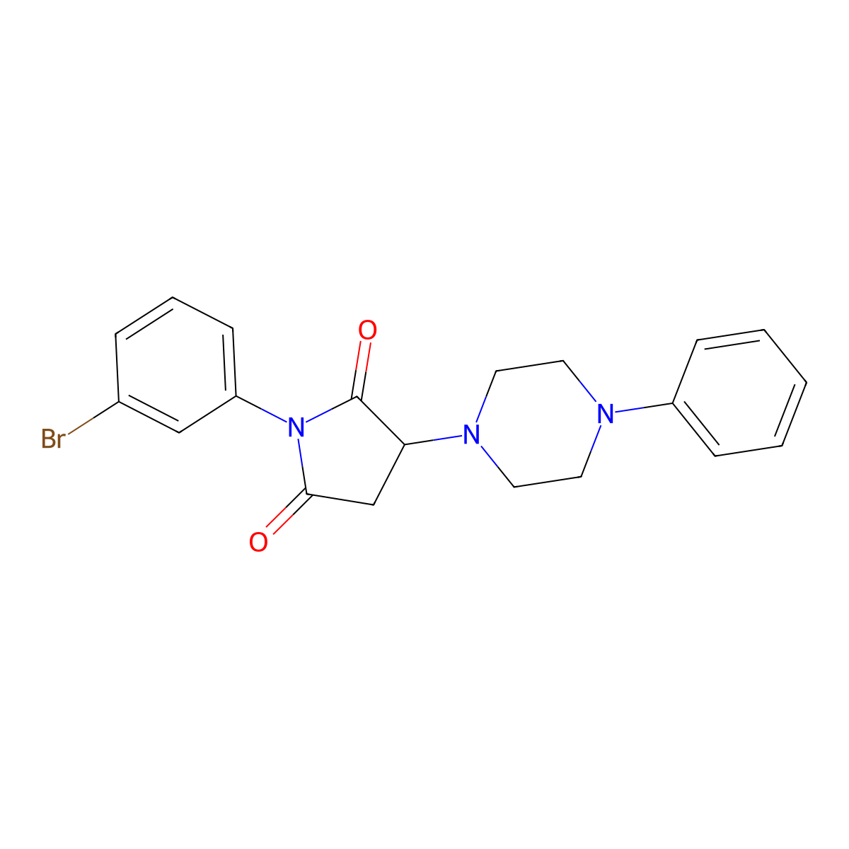 1-(3-Bromophenyl)-3-(4-phenylpiperazin-1-yl)pyrrolidine-2,5-dione molecular structure, CAS 301354-80-3