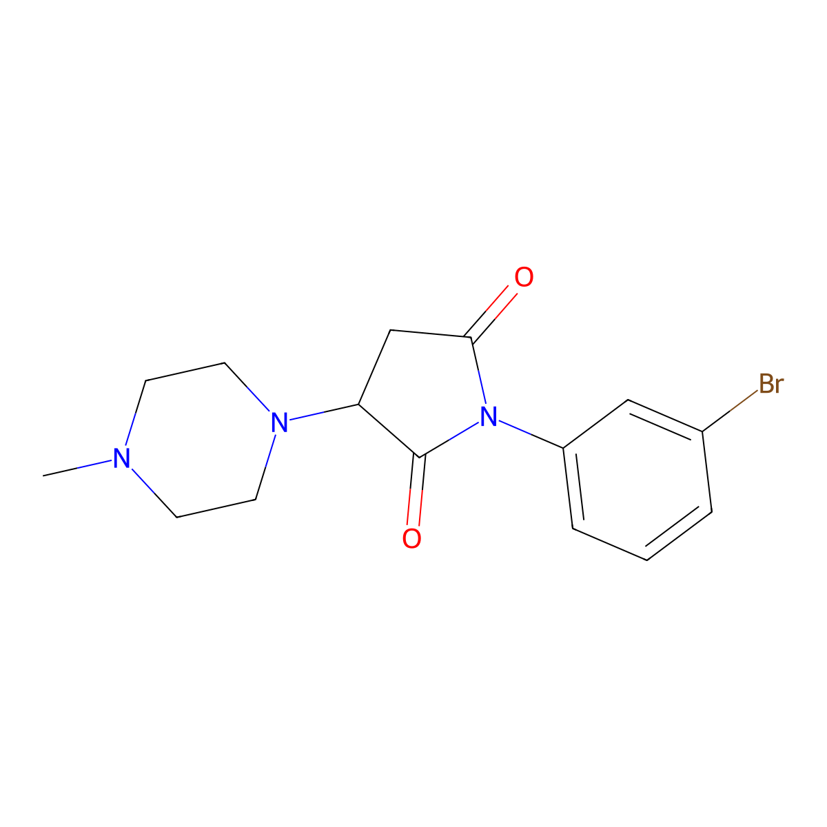 1-(3-Bromophenyl)-3-(4-methylpiperazin-1-yl)pyrrolidine-2,5-dione molecular structure, CAS 301354-82-5