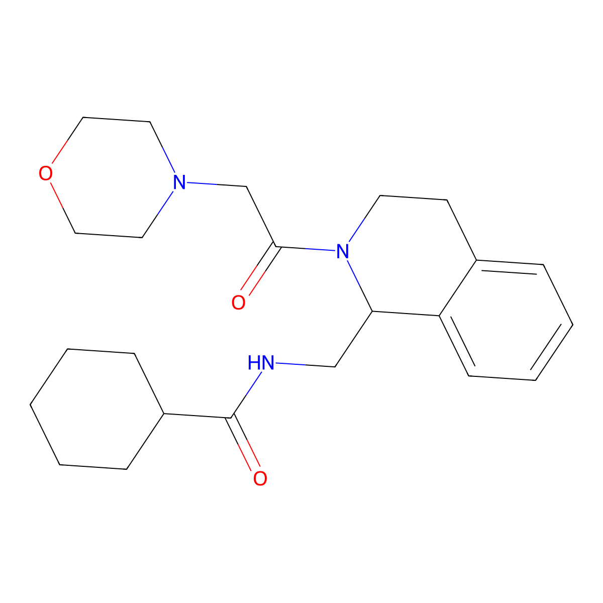 N-{[2-(morpholin-4-ylacetyl)-1,2,3,4-tetrahydroisoquinolin-1-yl]methyl}cyclohexanecarboxamide molecular structure, CAS 301354-87-0