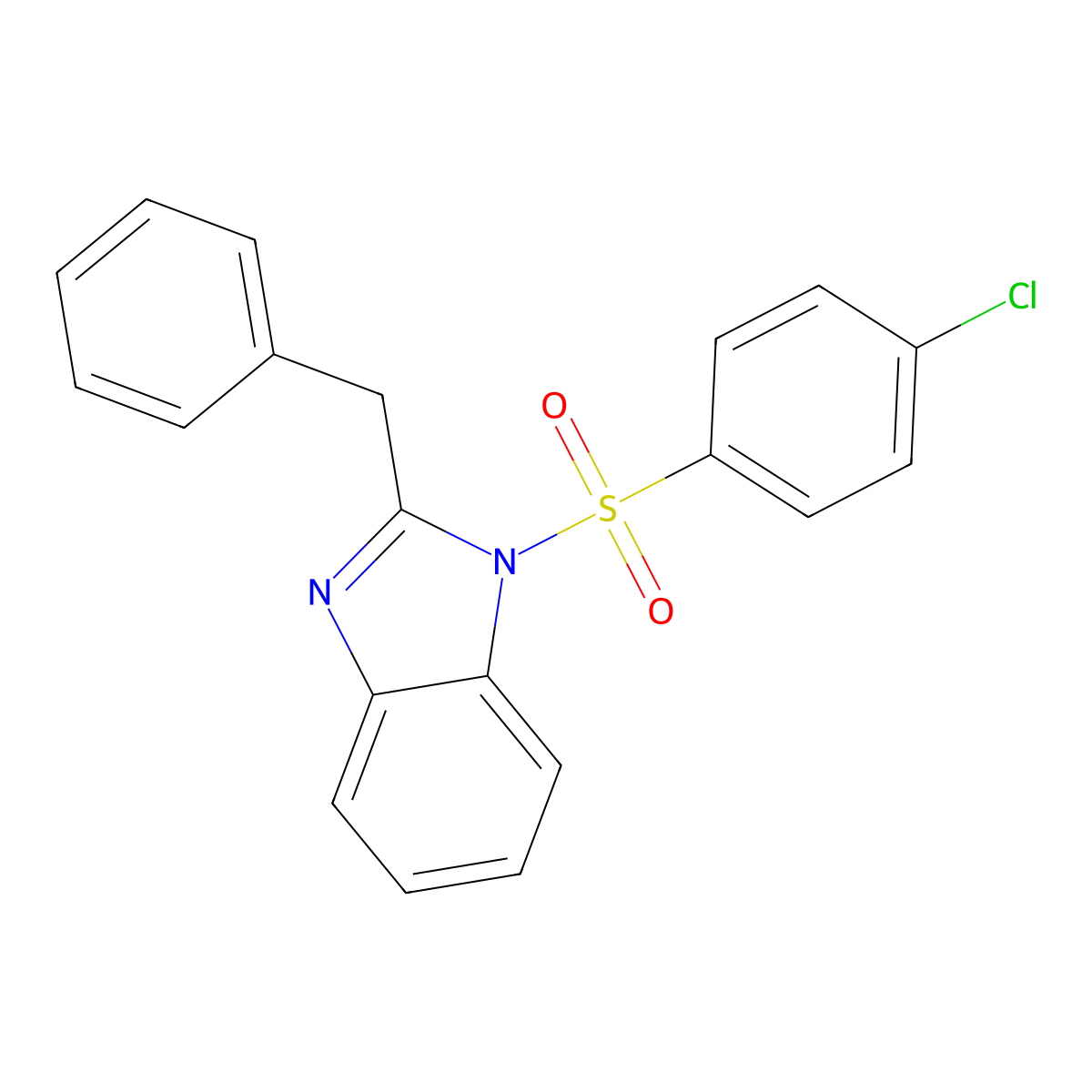 2-Benzyl-1-[(4-chlorophenyl)sulfonyl]-1H-benzimidazole molecular structure, CAS 301354-92-7