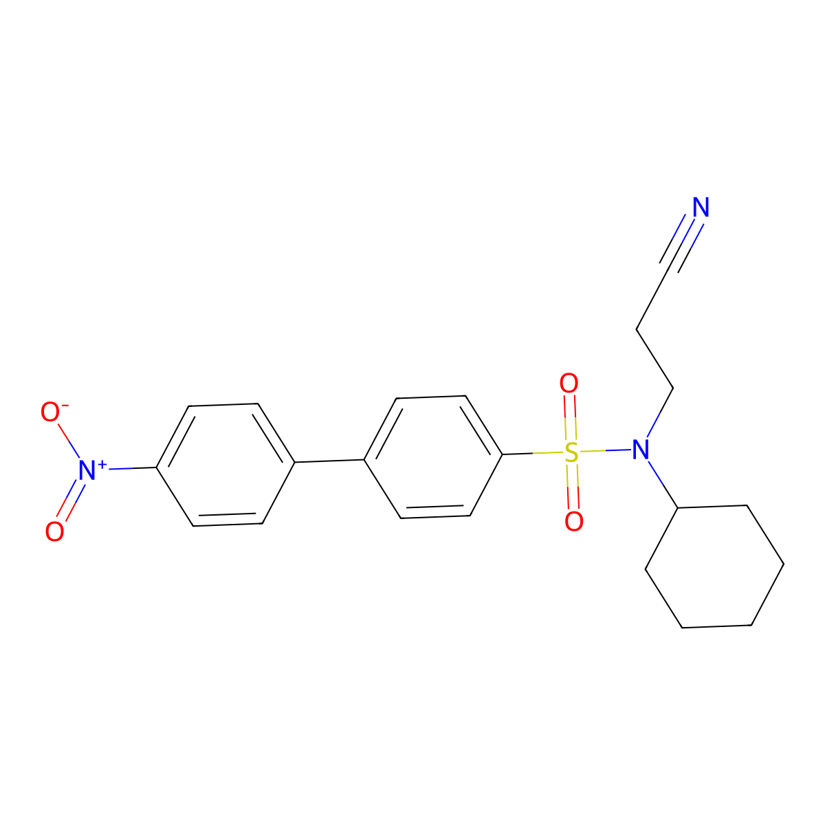 N-(2-cyanoethyl)-N-cyclohexyl-4-(4-nitrophenyl)benzenesulfonamide molecular structure, CAS 301354-93-8