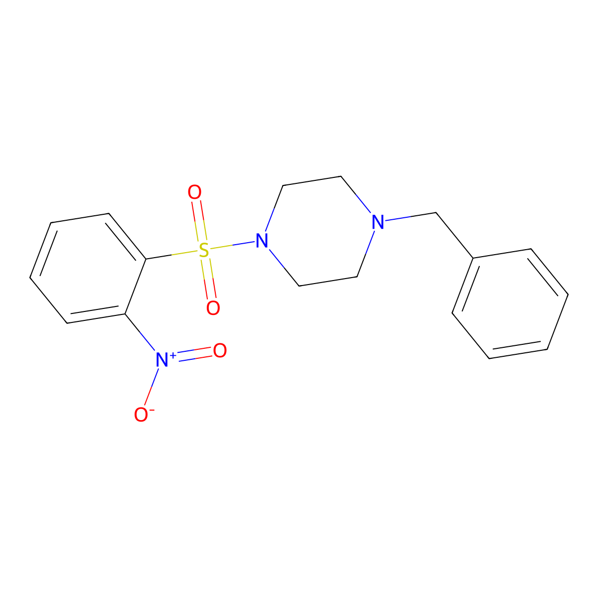 1-Benzyl-4-(2-nitrophenyl)sulfonylpiperazine molecular structure, CAS 301355-06-6