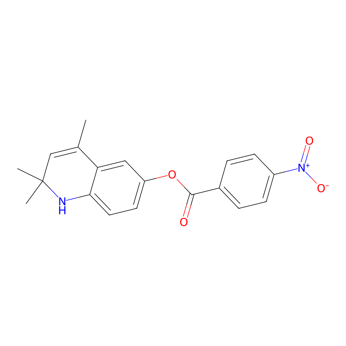2,2,4-Trimethyl-1,2-dihydro-6-quinolinyl 4-nitrobenzoate molecular structure, CAS 301355-32-8