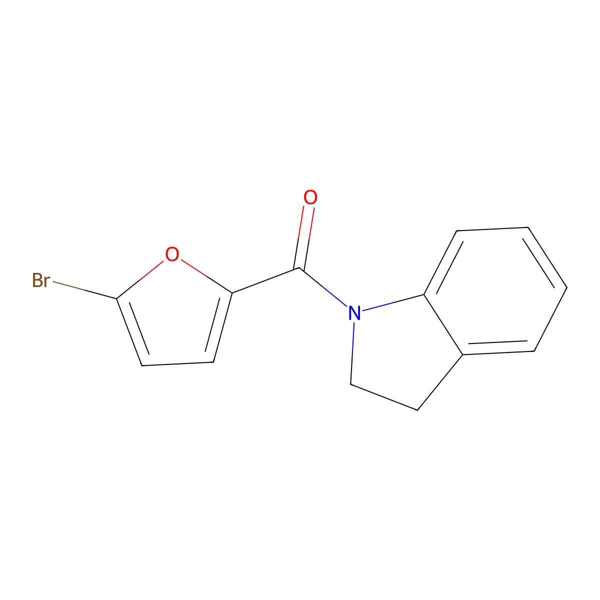 (5-Bromofuran-2-yl)-(2,3-dihydroindol-1-yl)methanone molecular structure, CAS 301355-39-5
