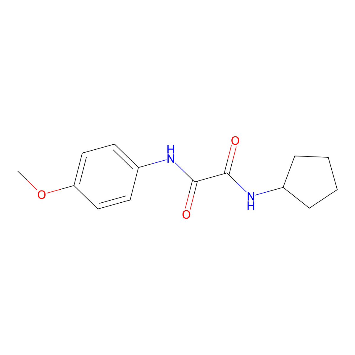 N-cyclopentyl-N'-(4-methoxyphenyl)ethanediamide molecular structure, CAS 301355-44-2