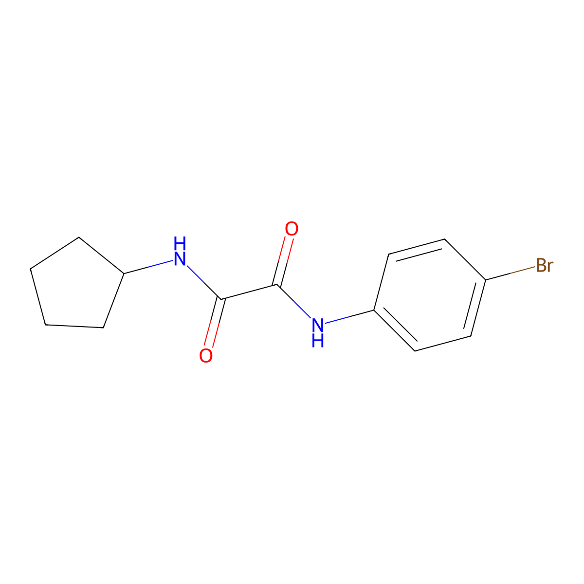 N'-(4-bromophenyl)-N-cyclopentyloxamide molecular structure, CAS 301355-58-8