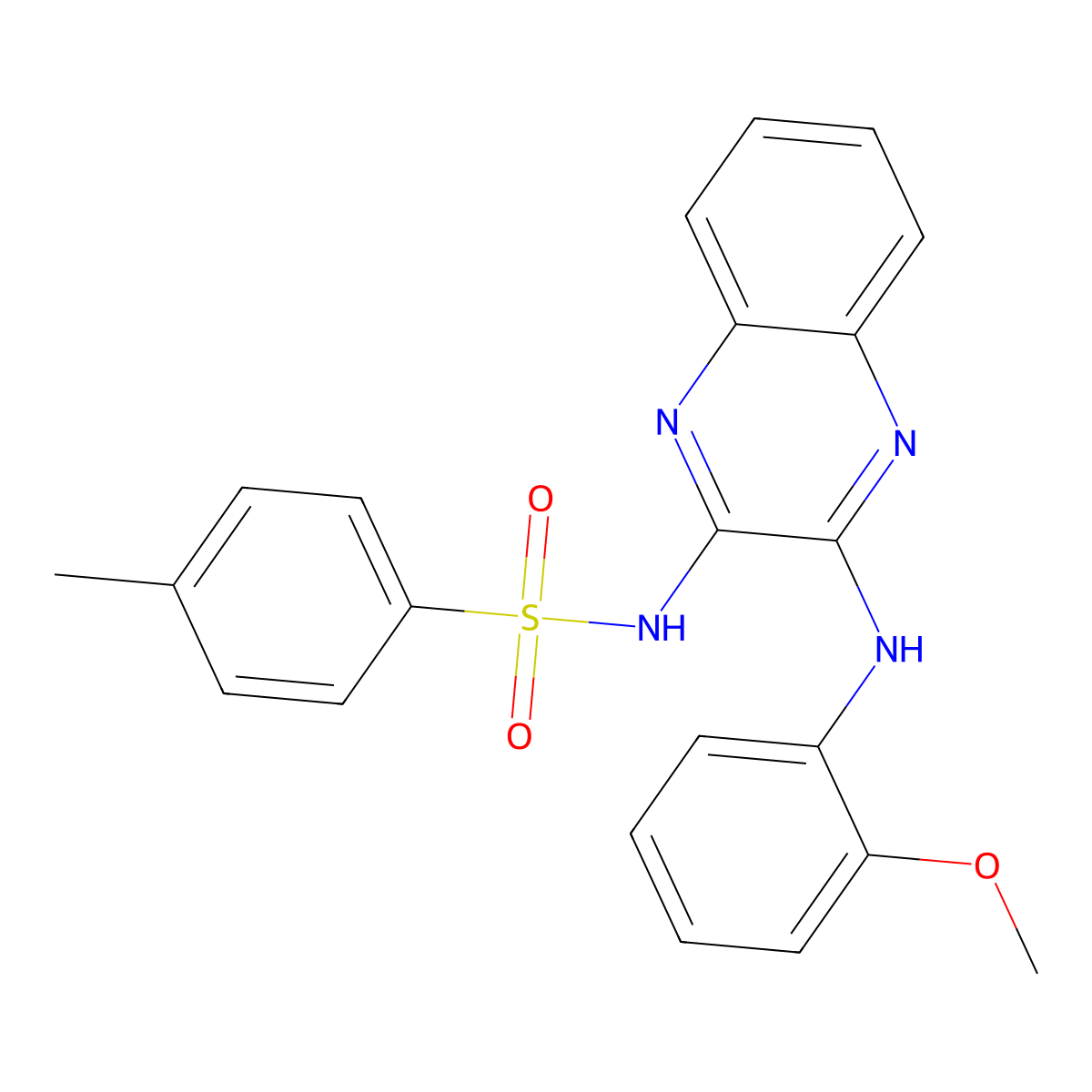 N-{3-[(2-methoxyphenyl)amino]quinoxalin-2-yl}-4-methylbenzenesulfonamide molecular structure, CAS 301357-52-8