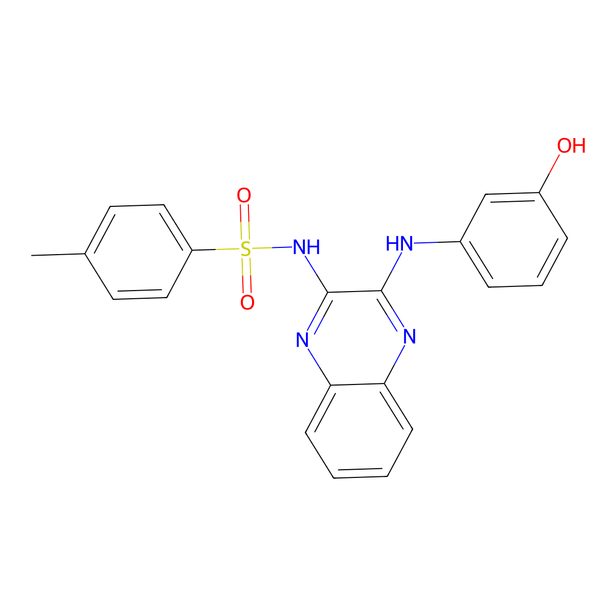 N-[3-(3-hydroxyanilino)quinoxalin-2-yl]-4-methylbenzenesulfonamide molecular structure, CAS 301357-65-3