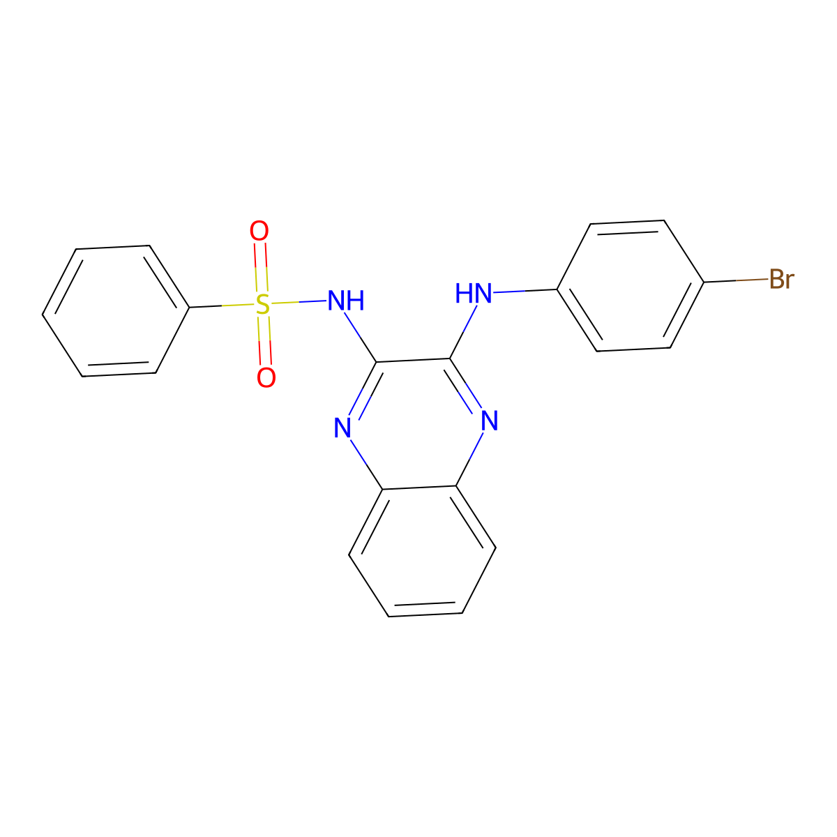 N-{3-[(4-bromophenyl)amino]quinoxalin-2-yl}benzenesulfonamide molecular structure, CAS 301357-70-0