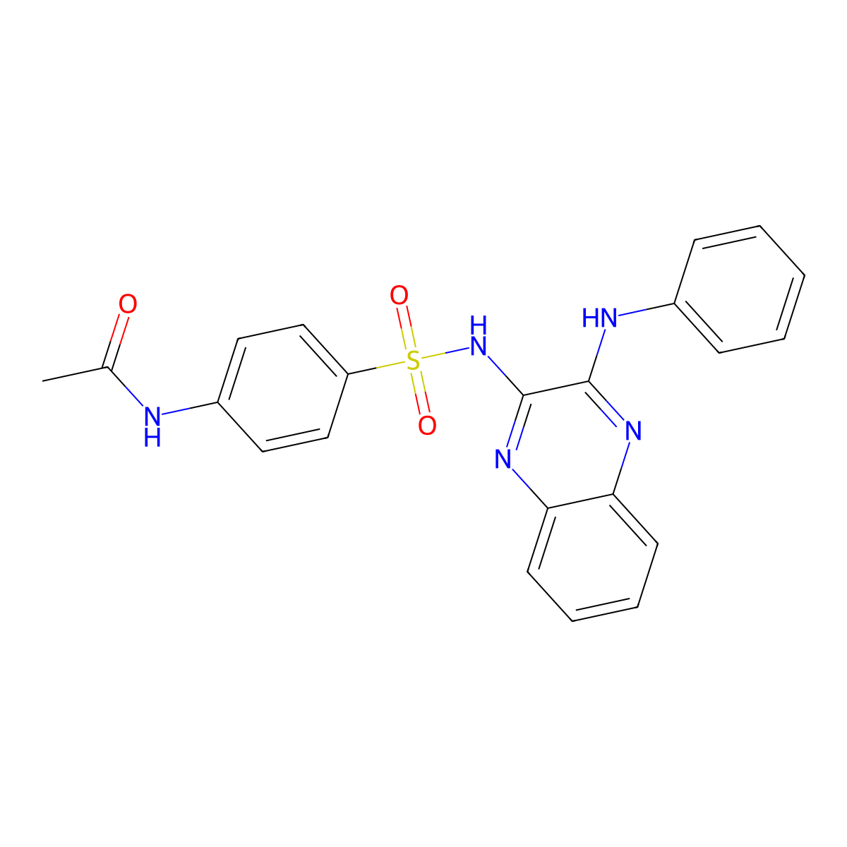 N-[4-[(3-anilinoquinoxalin-2-yl)sulfamoyl]phenyl]acetamide molecular structure, CAS 301357-76-6