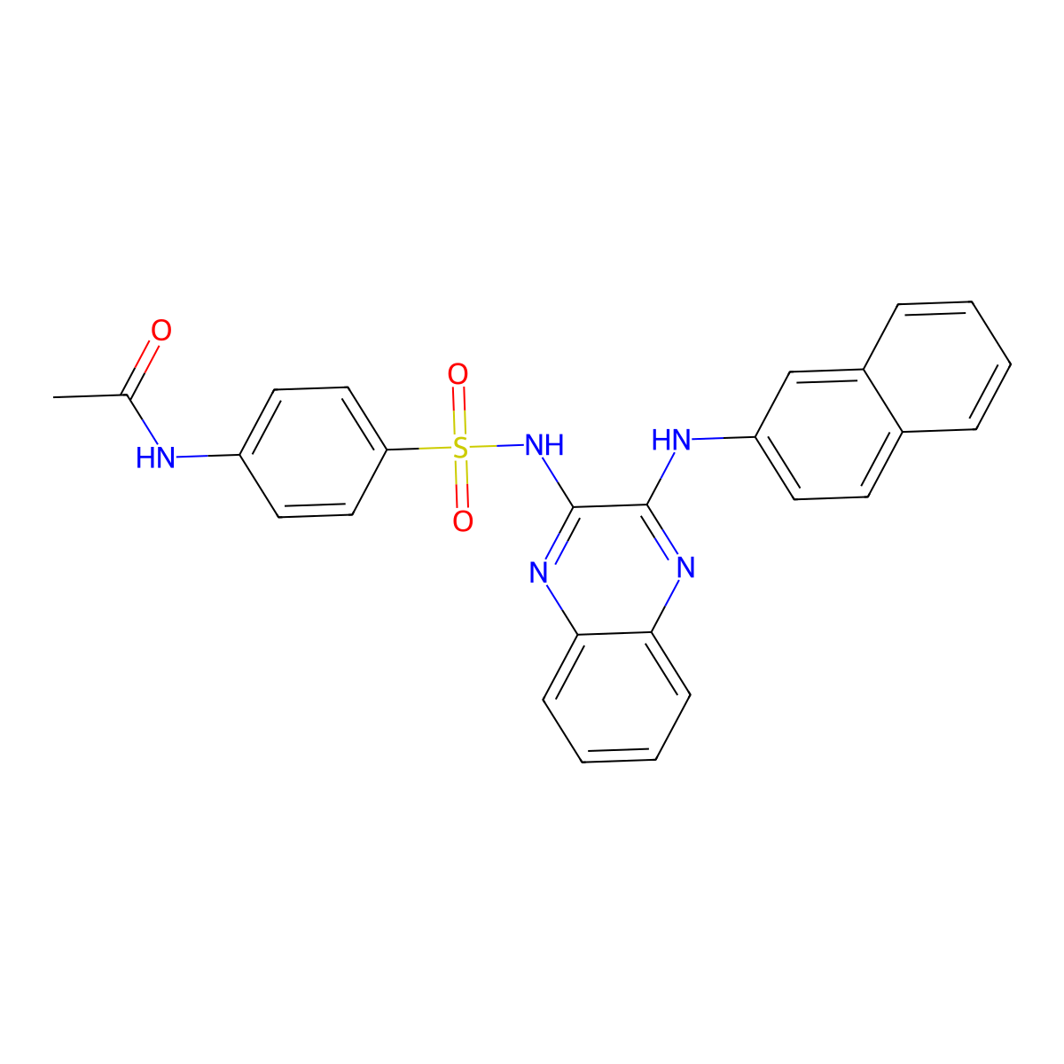 N-[4-[[3-(naphthalen-2-ylamino)quinoxalin-2-yl]sulfamoyl]phenyl]acetamide molecular structure, CAS 301357-88-0