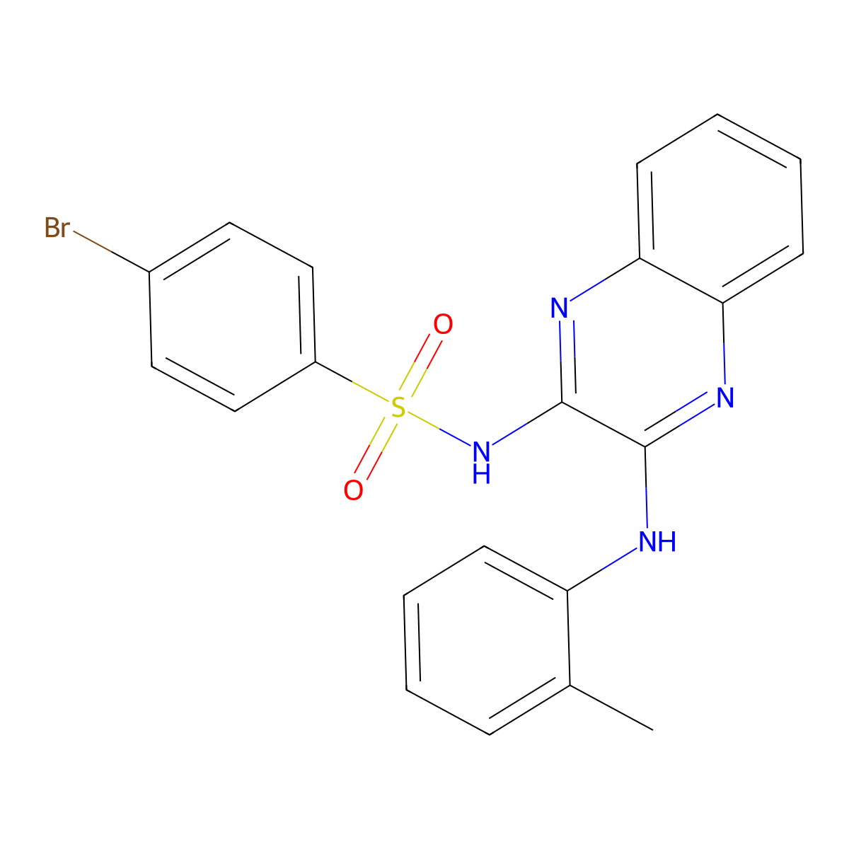 4-bromo-N-[3-(2-methylanilino)quinoxalin-2-yl]benzenesulfonamide molecular structure, CAS 301357-95-9