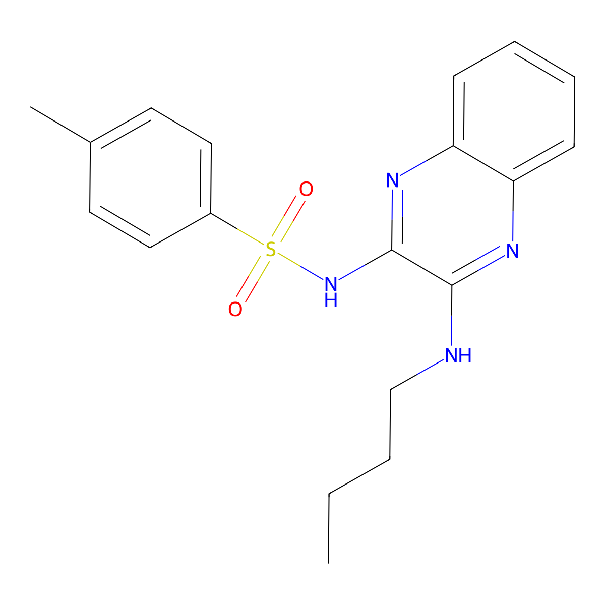 N-[3-(butylamino)quinoxalin-2-yl]-4-methylbenzenesulfonamide molecular structure, CAS 301358-11-2