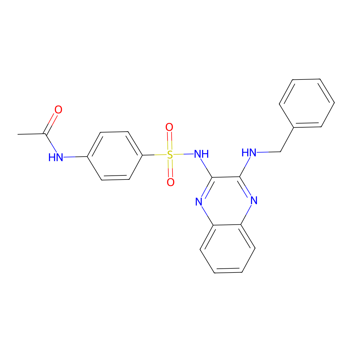 N-[4-({[3-(benzylamino)-2-quinoxalinyl]amino}sulfonyl)phenyl]acetamide molecular structure, CAS 301358-15-6
