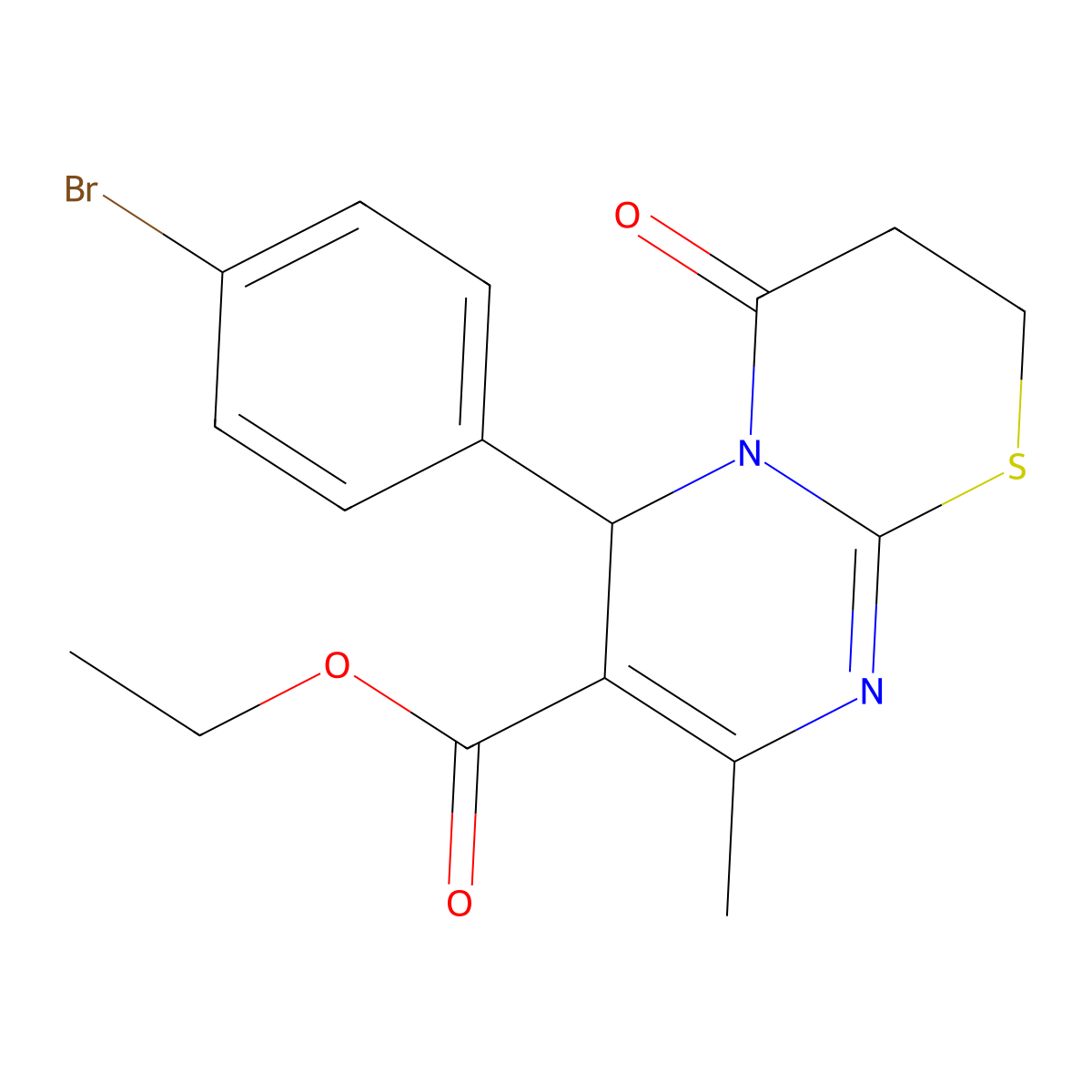 Ethyl 6-(4-bromophenyl)-8-methyl-4-oxo-2,3,4,6-tetrahydropyrimido[2,1-b][1,3]thiazine-7-carboxylate molecular structure, CAS 301358-79-2