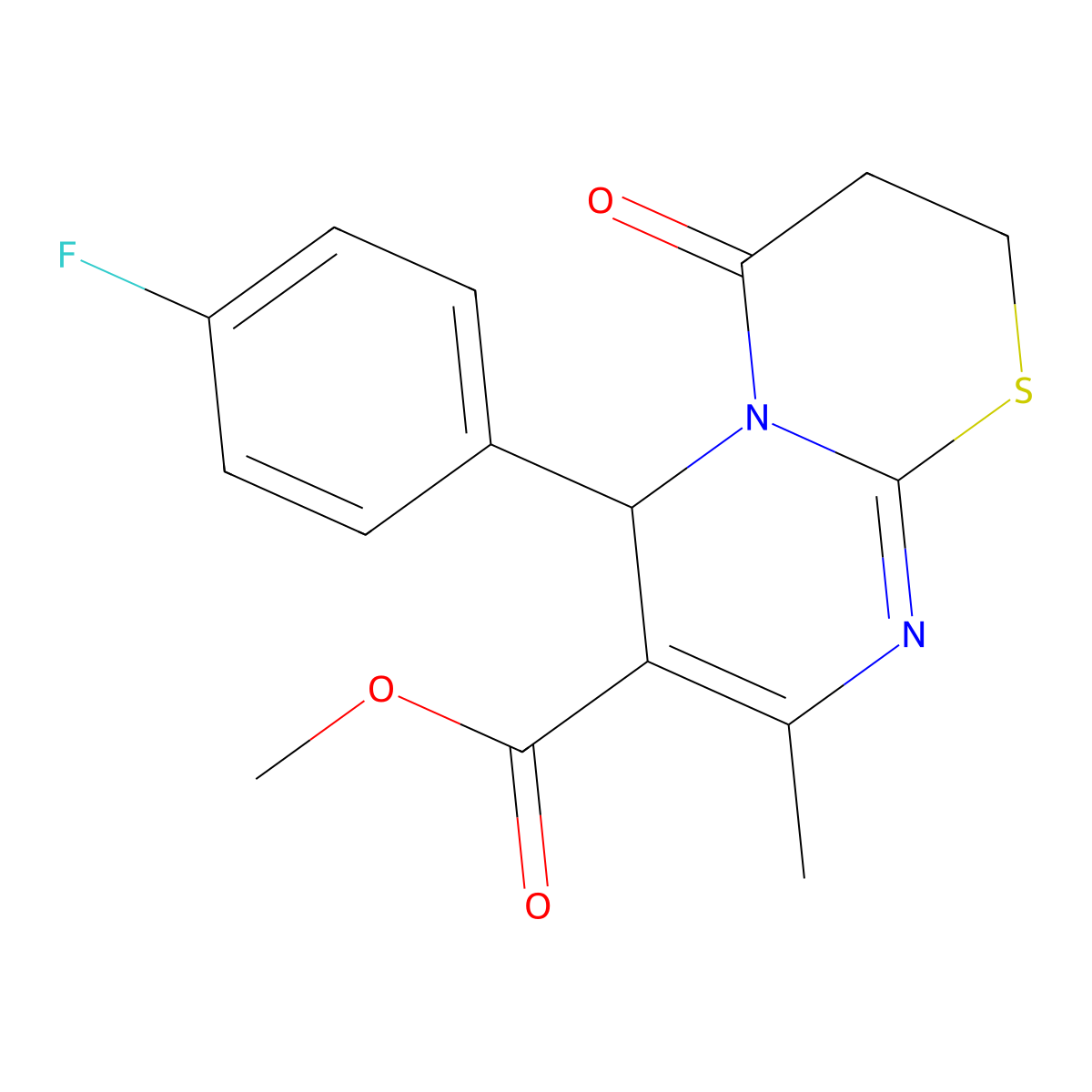 Methyl 6-(4-fluorophenyl)-8-methyl-4-oxo-2,3,4,6-tetrahydropyrimido[2,1-b][1,3]thiazine-7-carboxylate molecular structure, CAS 301358-81-6