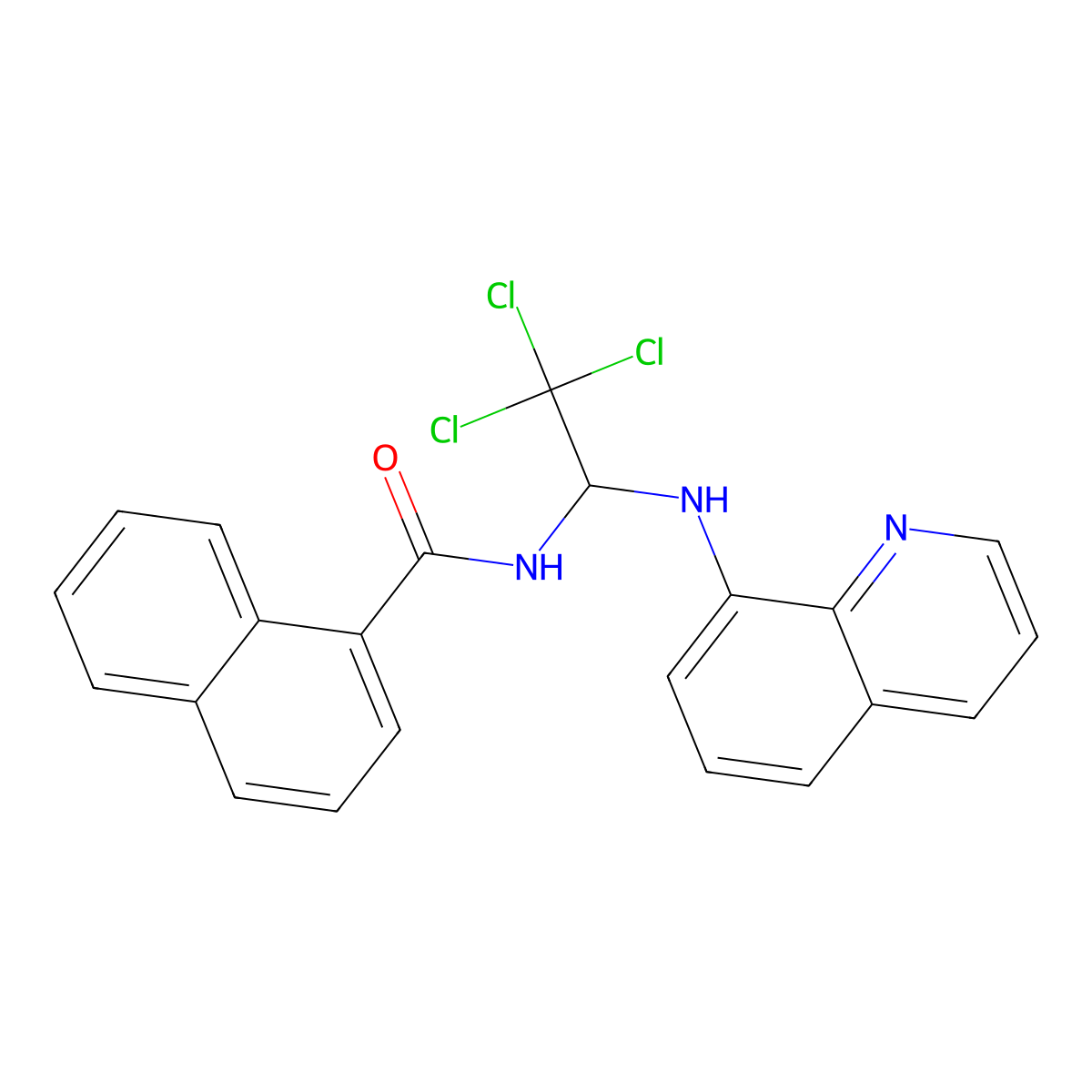 N-[2,2,2-trichloro-1-(quinolin-8-ylamino)ethyl]naphthalene-1-carboxamide molecular structure, CAS 301359-11-5