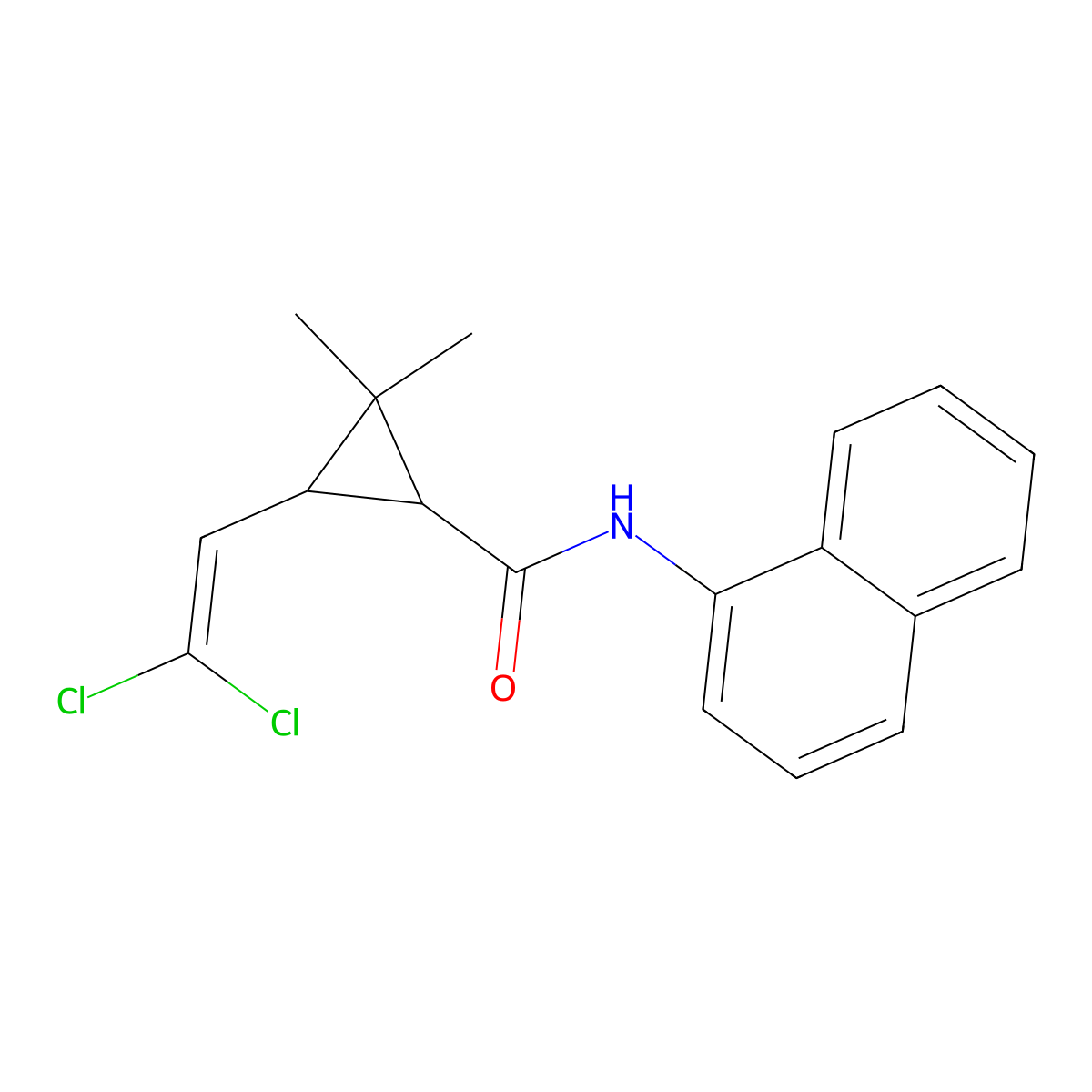 3-(2,2-dichloroethenyl)-2,2-dimethyl-N-(naphthalen-1-yl)cyclopropanecarboxamide molecular structure, CAS 301359-16-0