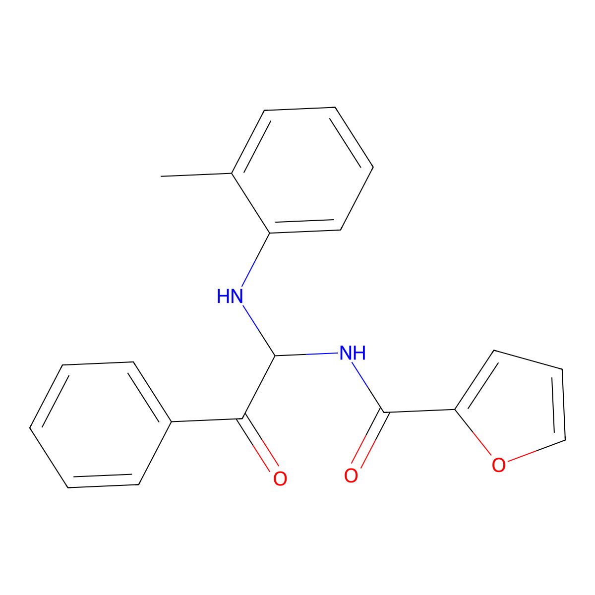 N-[2-oxo-2-phenyl-1-(2-toluidino)ethyl]-2-furamide molecular structure, CAS 301359-23-9