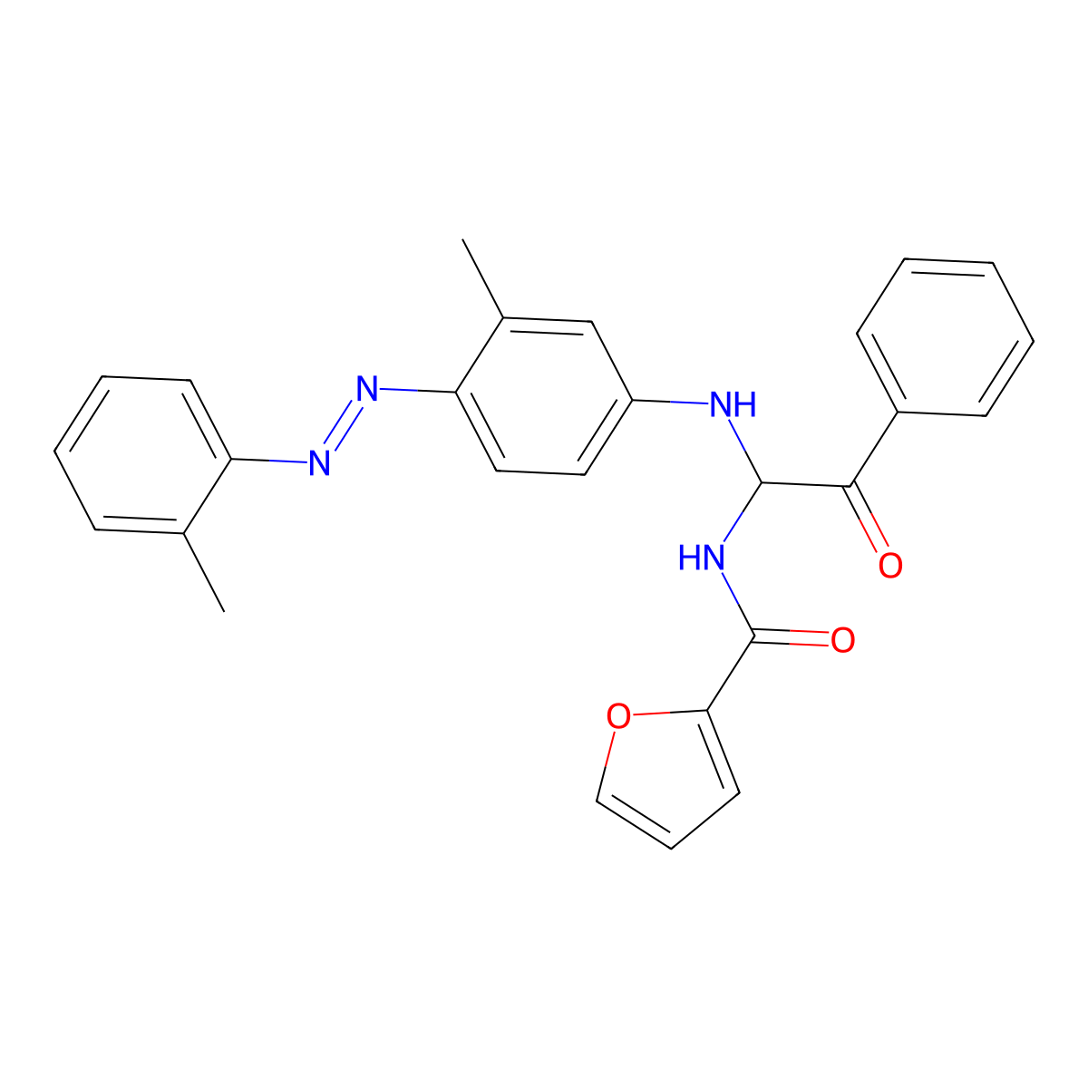 N-[1-[3-methyl-4-[(2-methylphenyl)diazenyl]anilino]-2-oxo-2-phenylethyl]furan-2-carboxamide molecular structure, CAS 301359-40-0