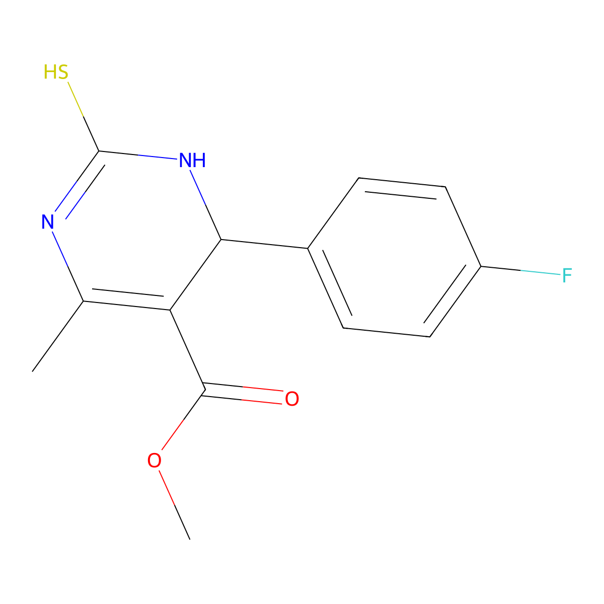 Methyl 2-(4-fluorophenyl)-6-methyl-4-thioxo-2H,3H,5H-3,5-diazinecarboxylate molecular structure, CAS 301359-47-7