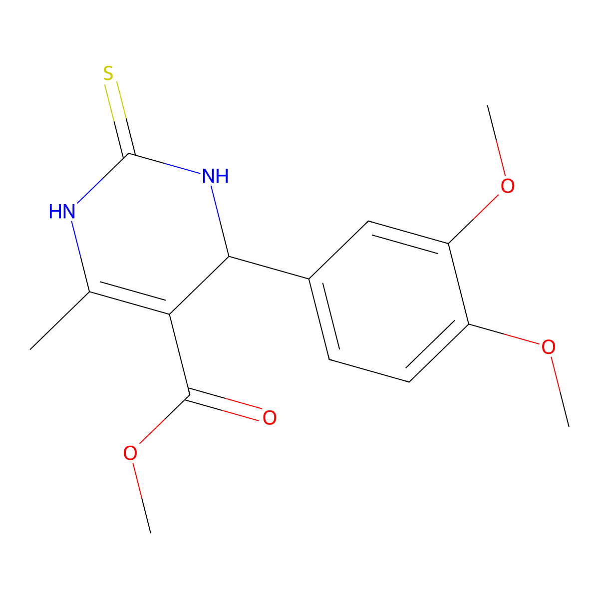Methyl 2-(3,4-dimethoxyphenyl)-6-methyl-4-thioxo-2H,3H,5H-3,5-diazinecarboxylate molecular structure, CAS 301359-48-8