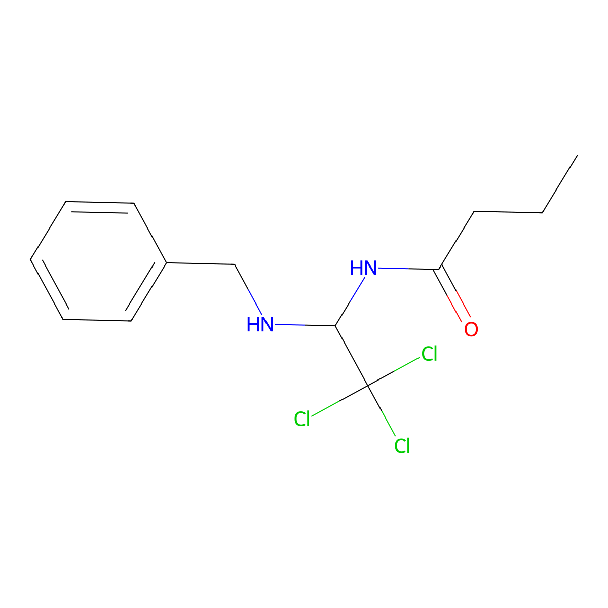 N-[1-(benzylamino)-2,2,2-trichloroethyl]butanamide molecular structure, CAS 301359-82-0