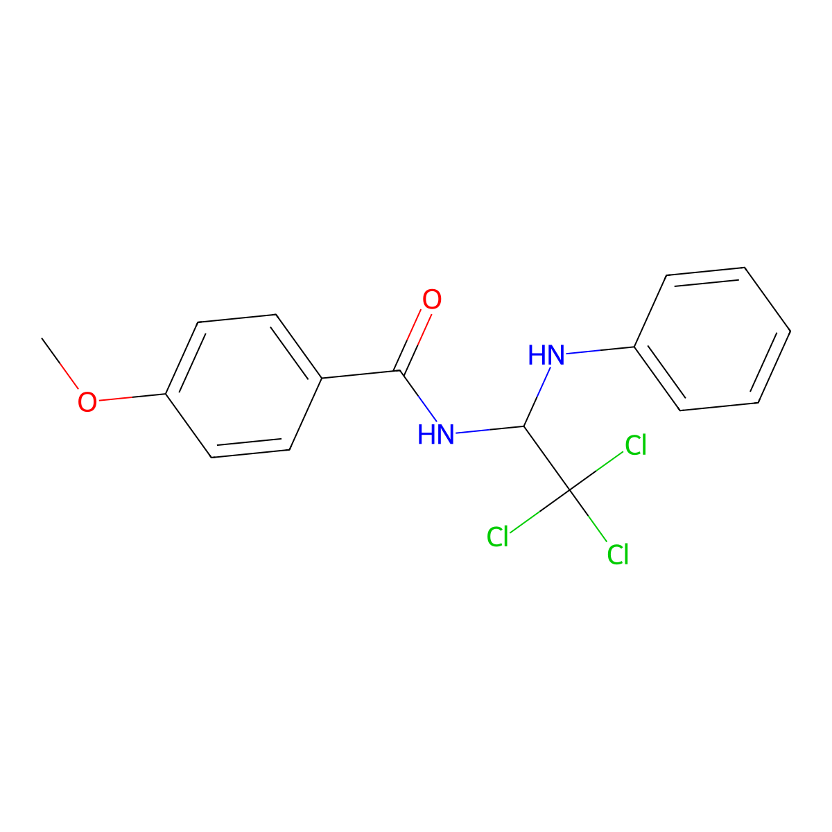 N-(1-anilino-2,2,2-trichloroethyl)-4-methoxybenzamide molecular structure, CAS 301359-99-9