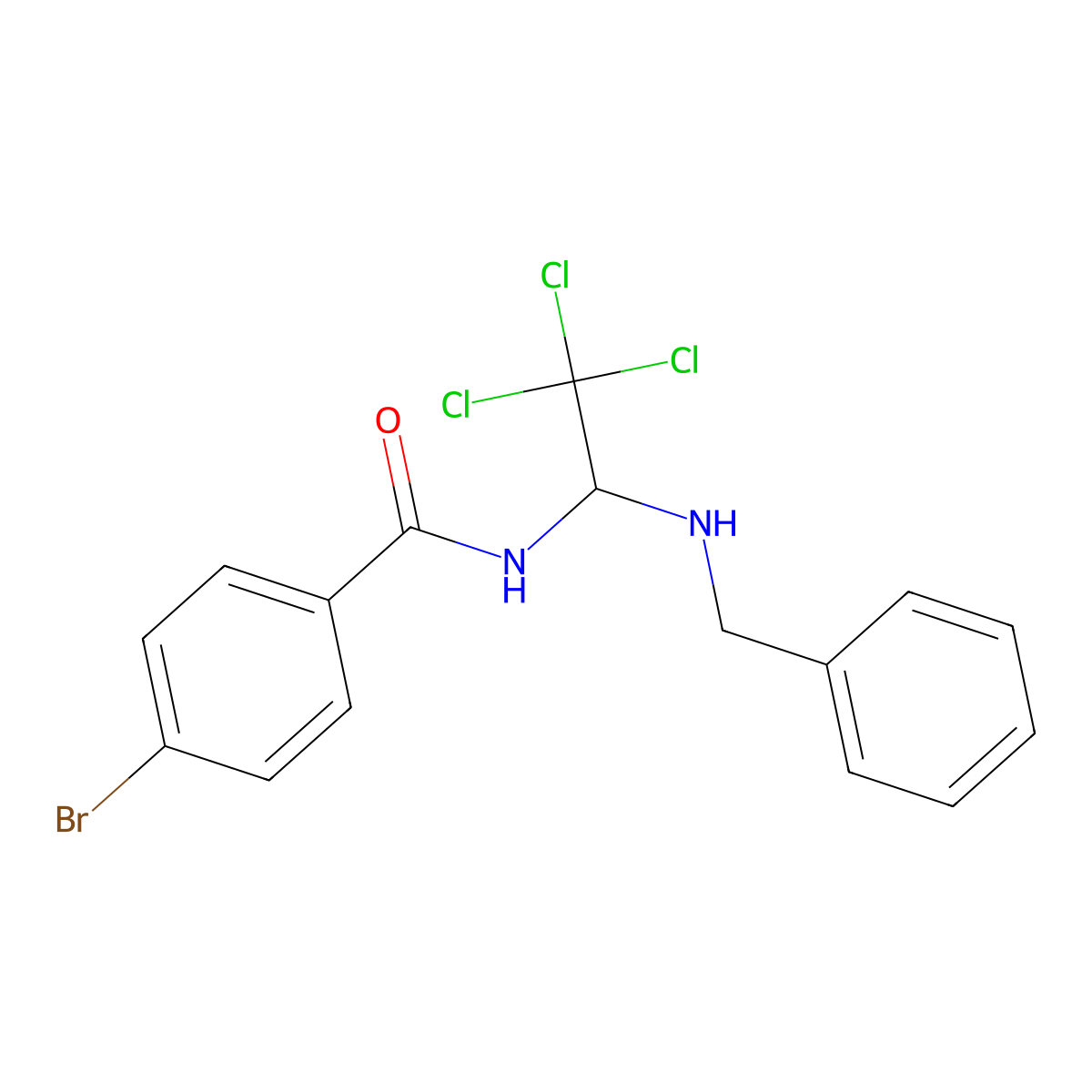 N-[1-(benzylamino)-2,2,2-trichloroethyl]-4-bromobenzamide molecular structure, CAS 301360-23-6