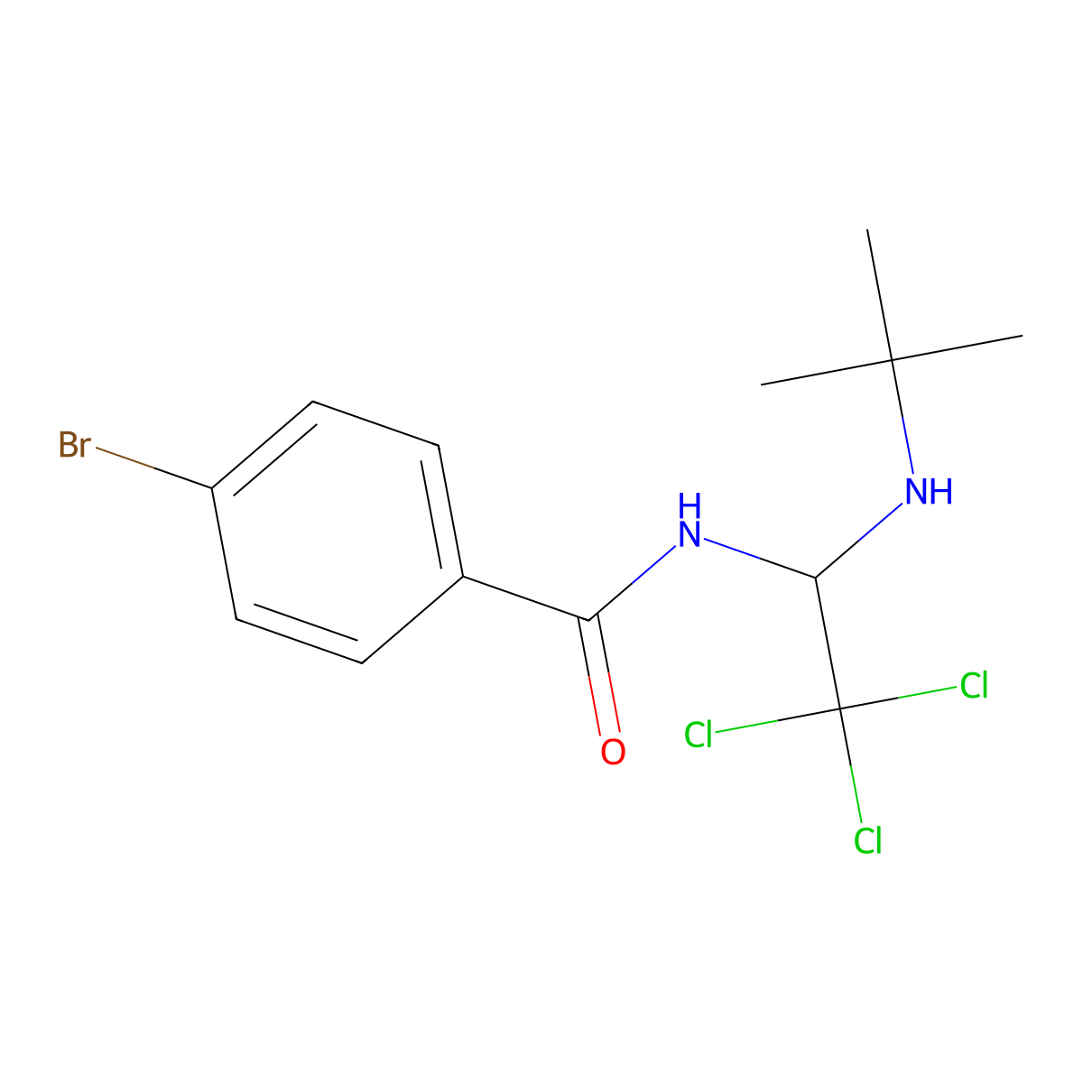 4-bromo-N-[1-(tert-butylamino)-2,2,2-trichloroethyl]benzamide molecular structure, CAS 301360-24-7