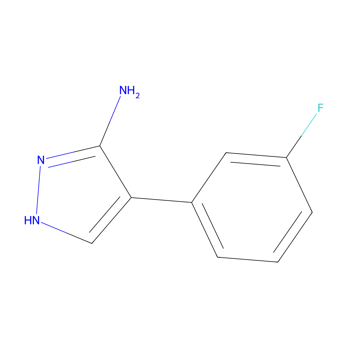 4-(3-fluorophenyl)-1H-pyrazol-3-amine molecular structure, CAS 301373-68-2